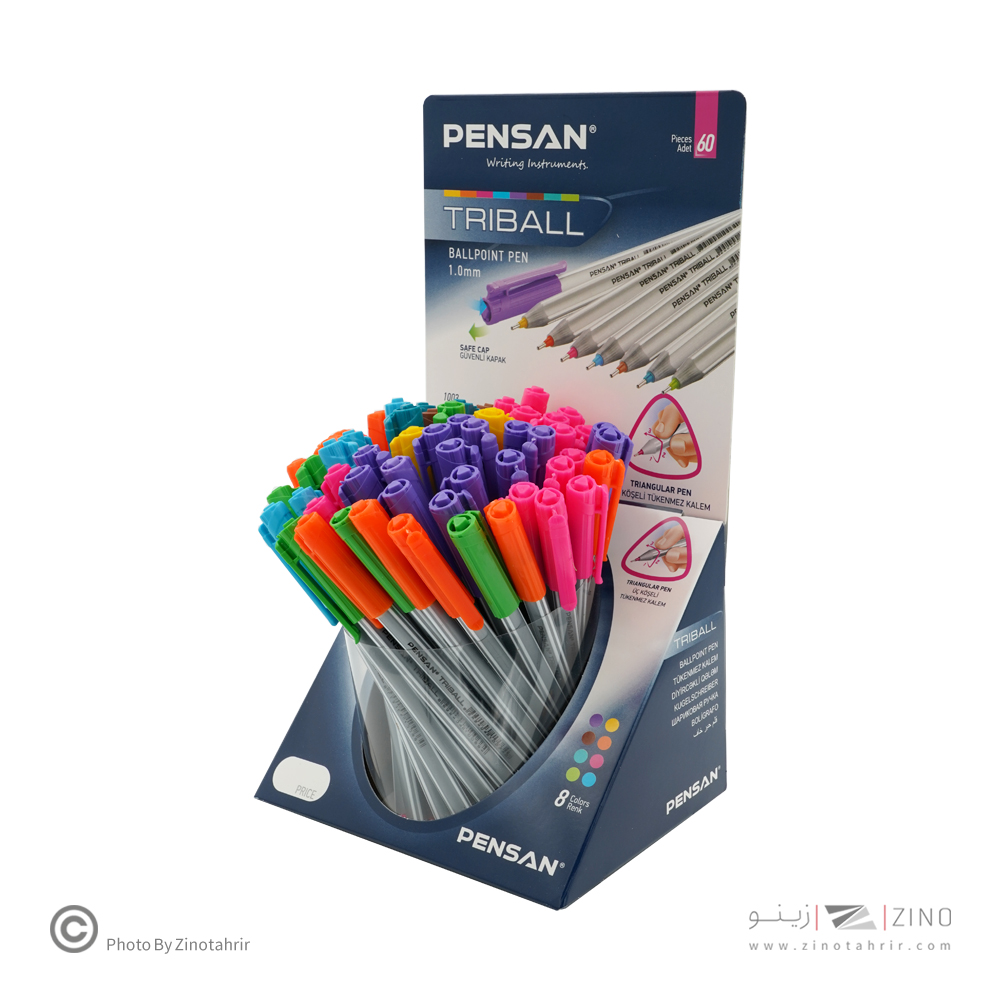  خودکار رنگی 1/0 (رنگ فانتزی )سه گوش تریبال پنسان  کد1003/S60R-8