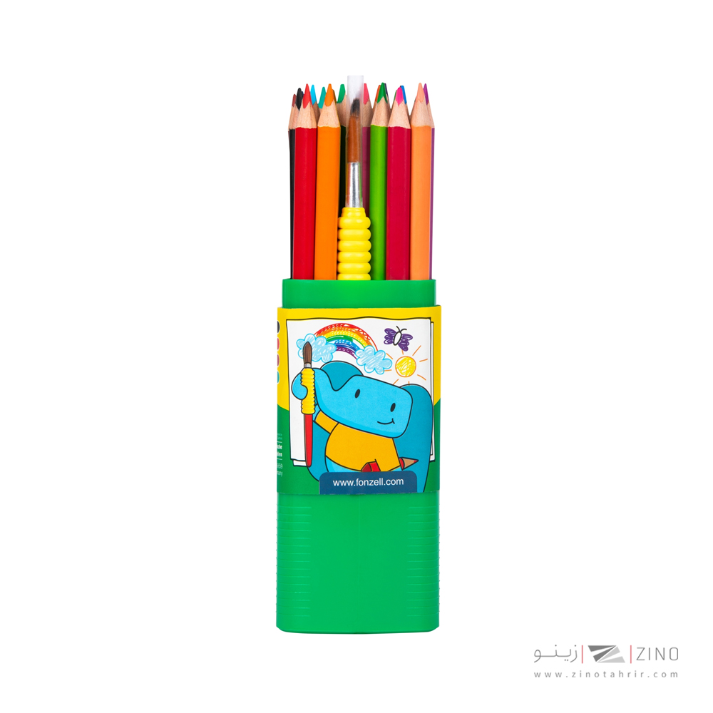 مدادرنگی24رنگ آبرنگی همراه با قلمو قوطی سه گوش طلقی سری Kid فونزل کد685067/685069