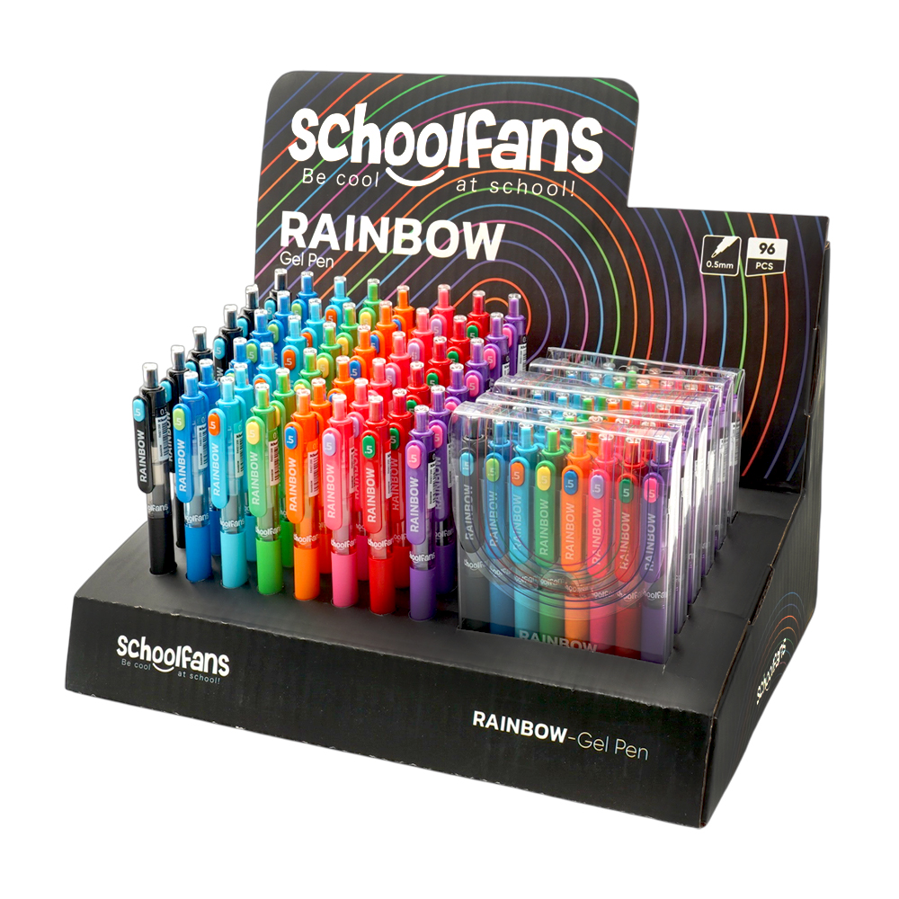 روان نویس0/5 فشاری رنگ جور بدنه گریپ دار اسکول فنز سری RAINBOW