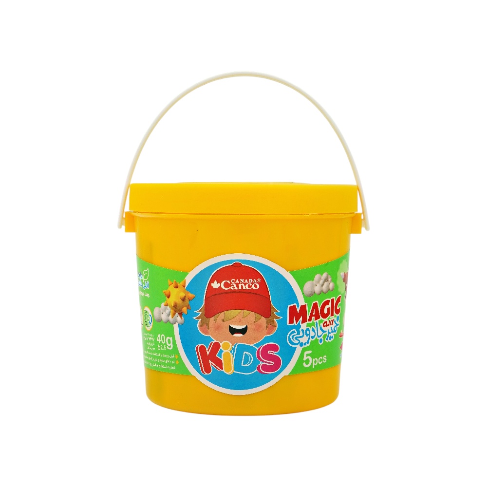 خمیربازی5رنگ جادویی(40گرم سطلی  دسته دار) آنتی باکتریال کنکو
