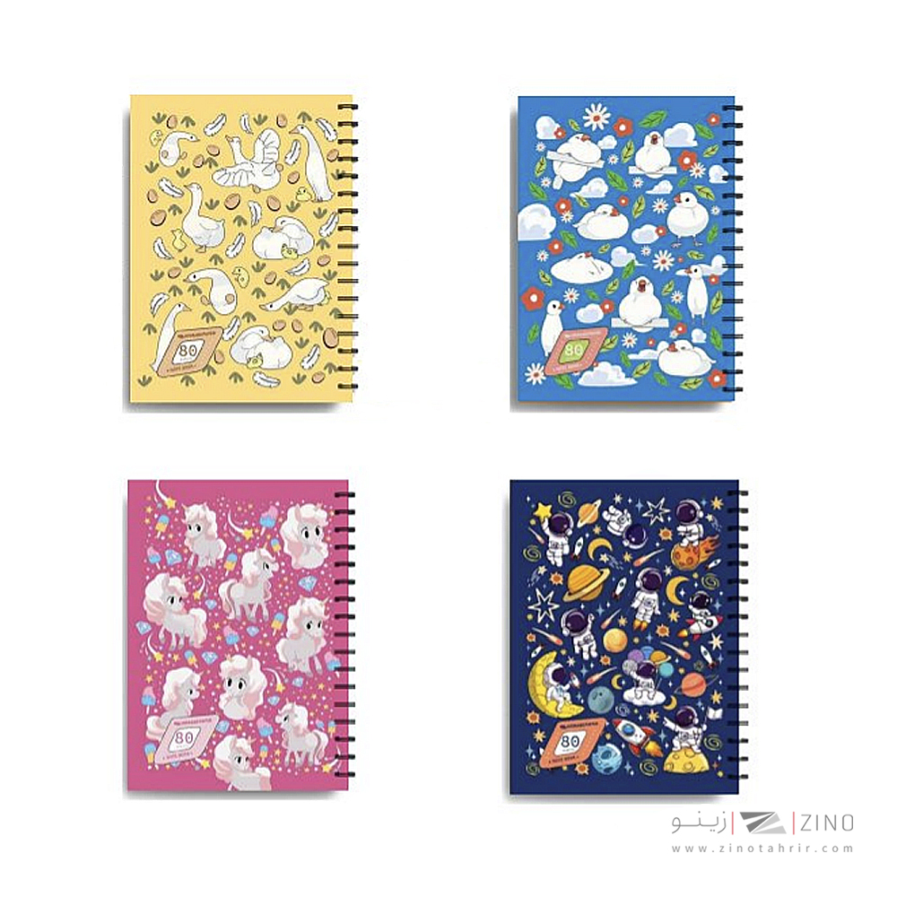 دفتر40برگ وزیری سیمی طلقی کودکانه(داخل طرح دار)هیرمندپیپر