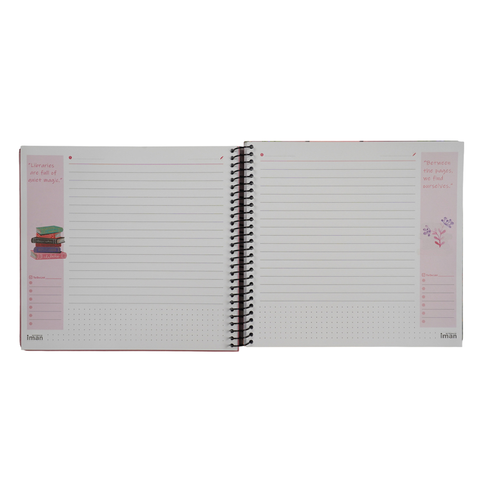 دفتر100برگ جلد سخت خشتی چهارگوش ایمان کد0504