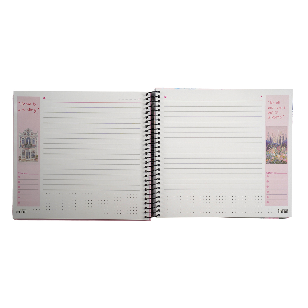دفتر100برگ جلد سخت خشتی چهارگوش ایمان کد0504