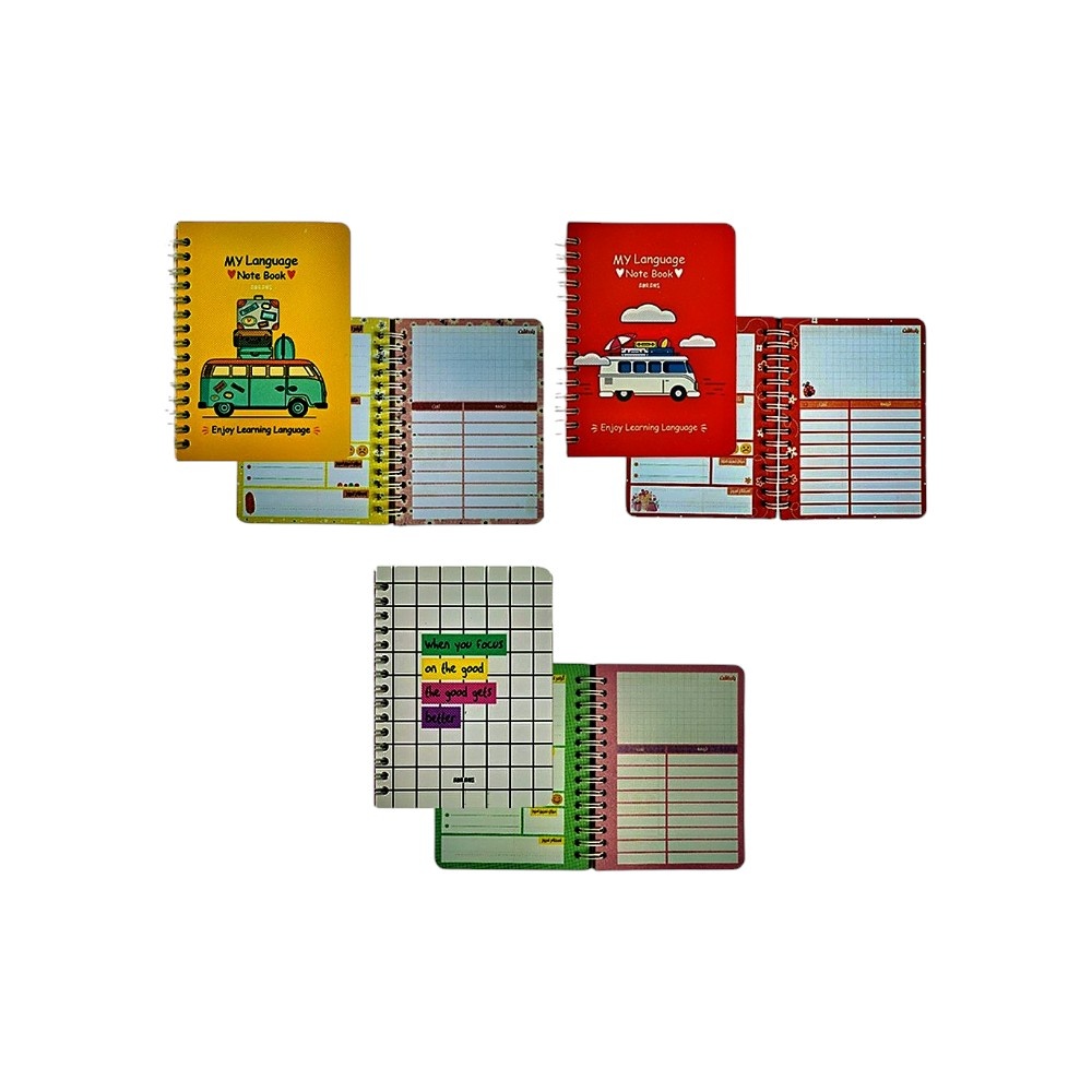 دفترلغت100برگ14*10 سیم از بغل ابرنگ کدA030-01