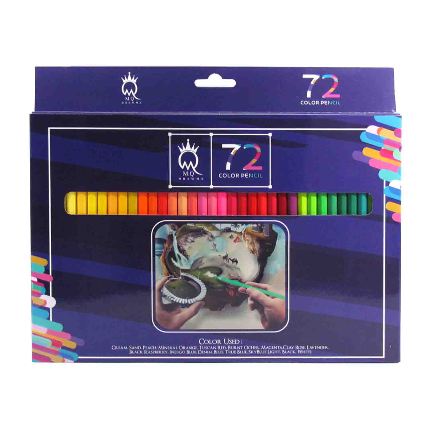 مداد رنگی 72رنگ جعبه مقوایی ام کیو