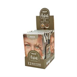 مداد رنگی12رنگ جعبه فلزی حرفه ای /آرتیست(رنگ پوست تیره ) آریا کد  3909   