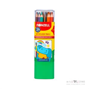 مدادرنگی24رنگ آبرنگی همراه با قلمو قوطی سه گوش طلقی سری Kid فونزل کد685067/685069