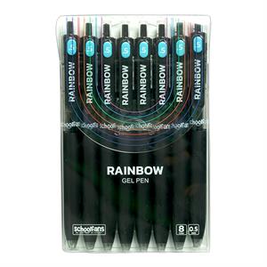 روان نویس0/5 فشاری مشکی بدنه گریپ دار(8عددی) اسکول فنز سری RAINBOW