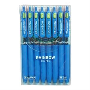 روان نویس0/5 فشاری آبی بدنه گریپ دار(8عددی) اسکول فنز سری RAINBOW