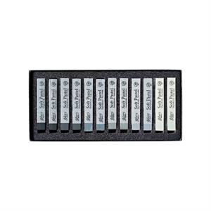 گچ پاستل12عددی (طیف رنگی سفید طوسی مشکی)  گالری کدMPV-12G