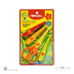قیچی کاردستی با الگوهای خاص حاوی 4 تیغ قابل تعویض در بسته بندی وکیوم سری Kids فونزل کد463013 یاکد685013