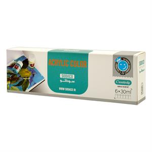 اکریلیک30میل ساده 6رنگ B سوداکو کد00400