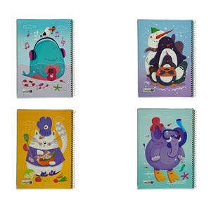 دفتر60برگ ایمان کد0105 جلدطلقی حاشیه دارanimals happy